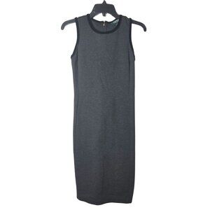 Lauren Ralph Lauren Womens Gray Sleeveless Velvet Trim Knee Length Dress Size XS